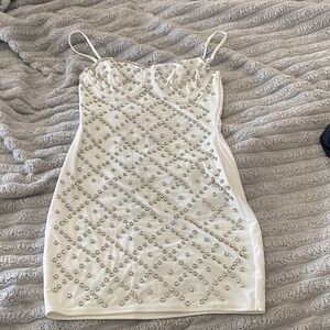 NWT White Sparkle Studded Dress
